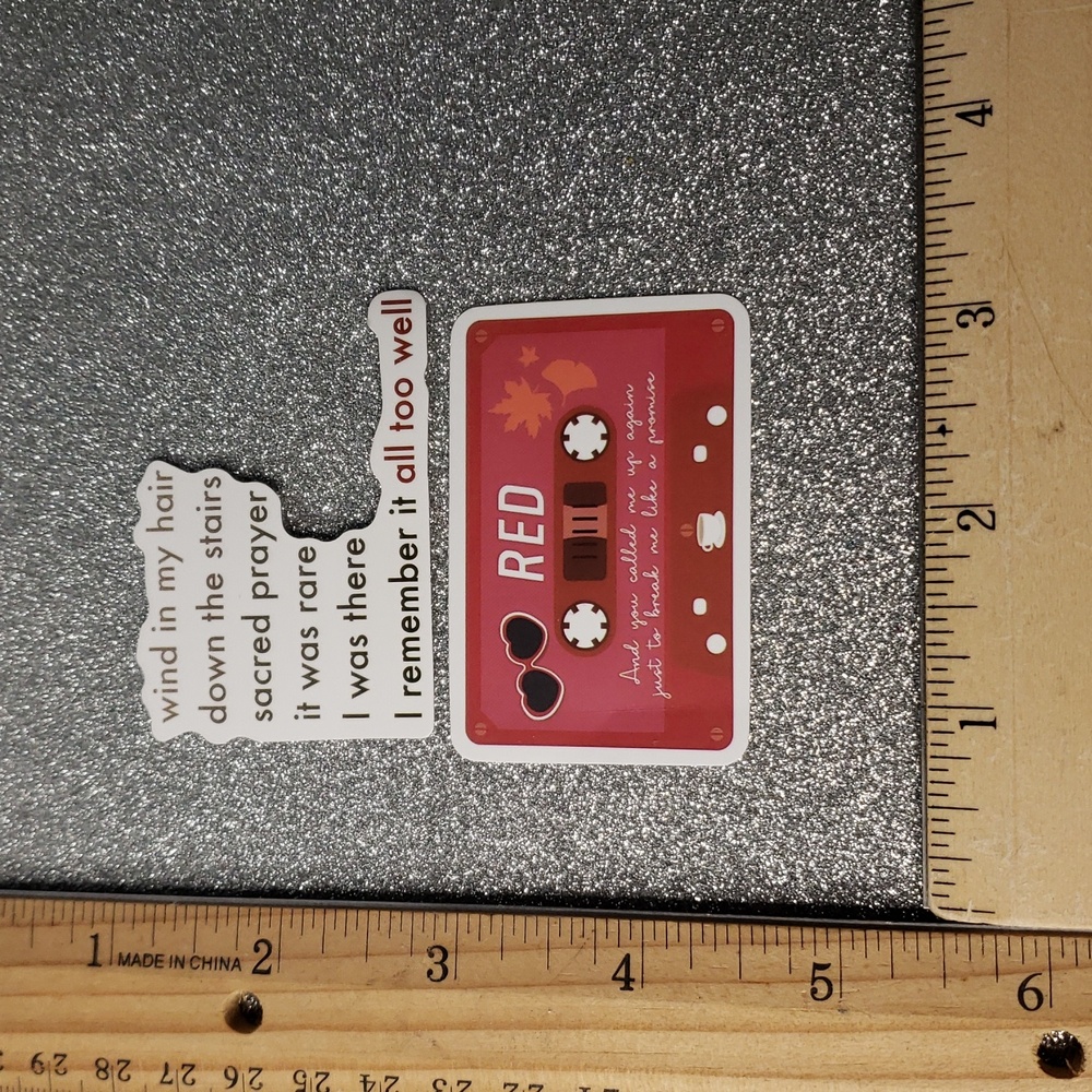 10/$10 Taylor Swift RED Waterproof Sticker Cassette Tape - Picture 2 of 7